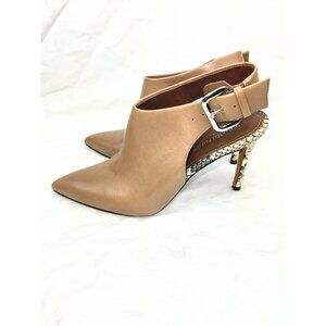 Donald J Pliner Slingback Ankle Booties Size 9M Leather & Snakeskin Heel- LT3266